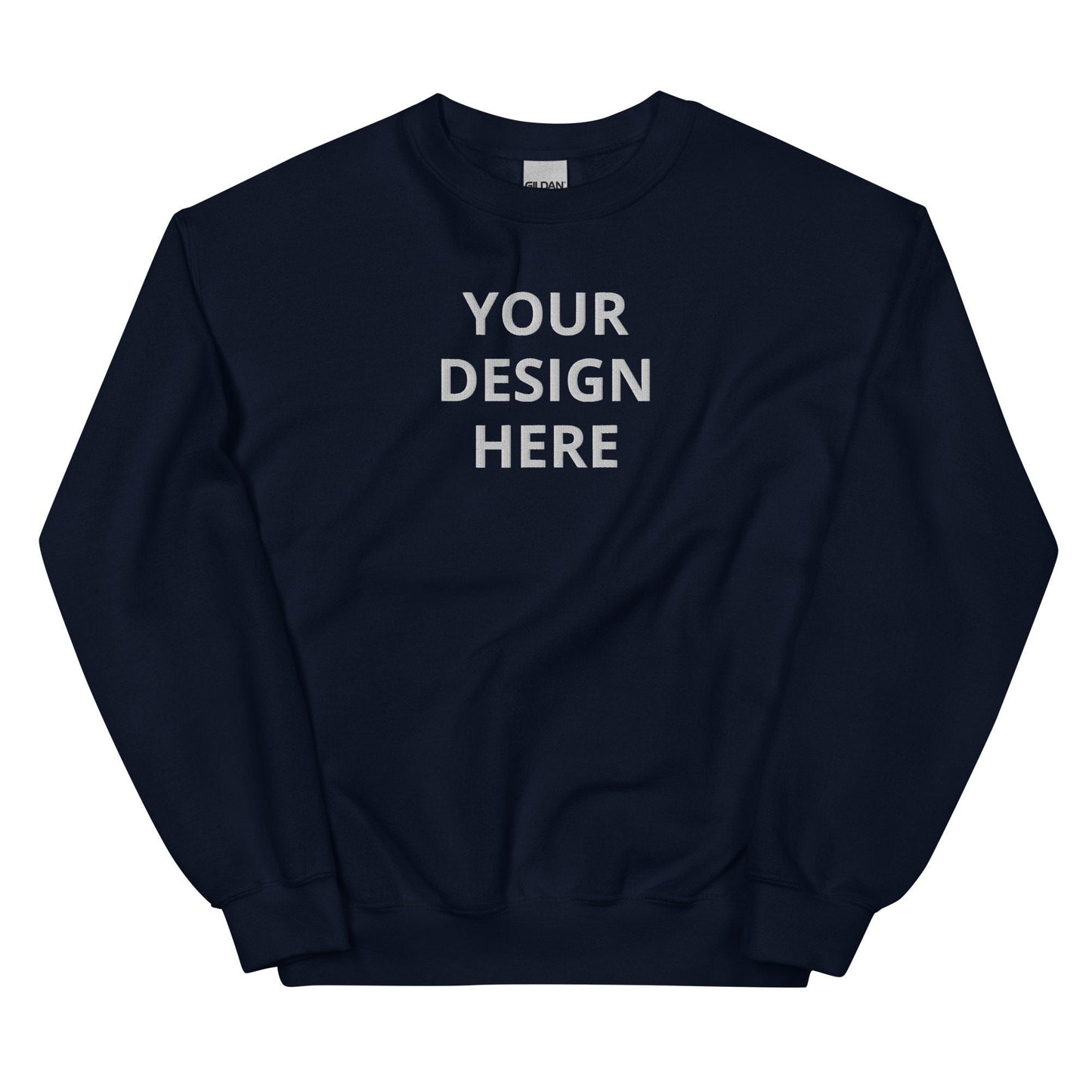 Personalized Embroidered Sweatshirt, Customized Center Logo Unisex Sweatshirt, Embroidery With Your Text or Design, Handmade Custom Crewneck