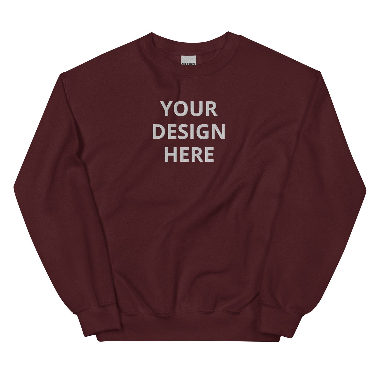 Personalized Embroidered Sweatshirt, Customized Center Logo Unisex Sweatshirt, Embroidery With Your Text or Design, Handmade Custom Crewneck