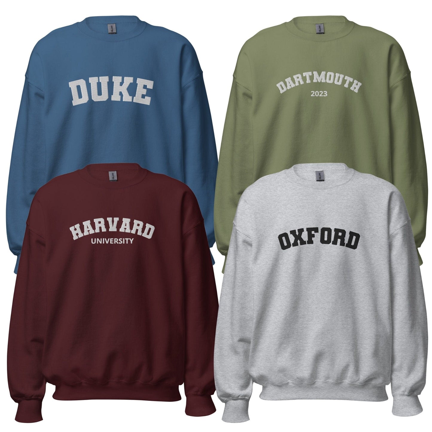 Custom Embroidered College Sweatshirt, Personalized Varsity Crewneck Sweater, University Sweatshirt, Custom College Sweater, Collegiate,
