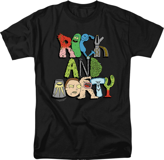 Illustrated Logo Rick And Morty T-Shirt