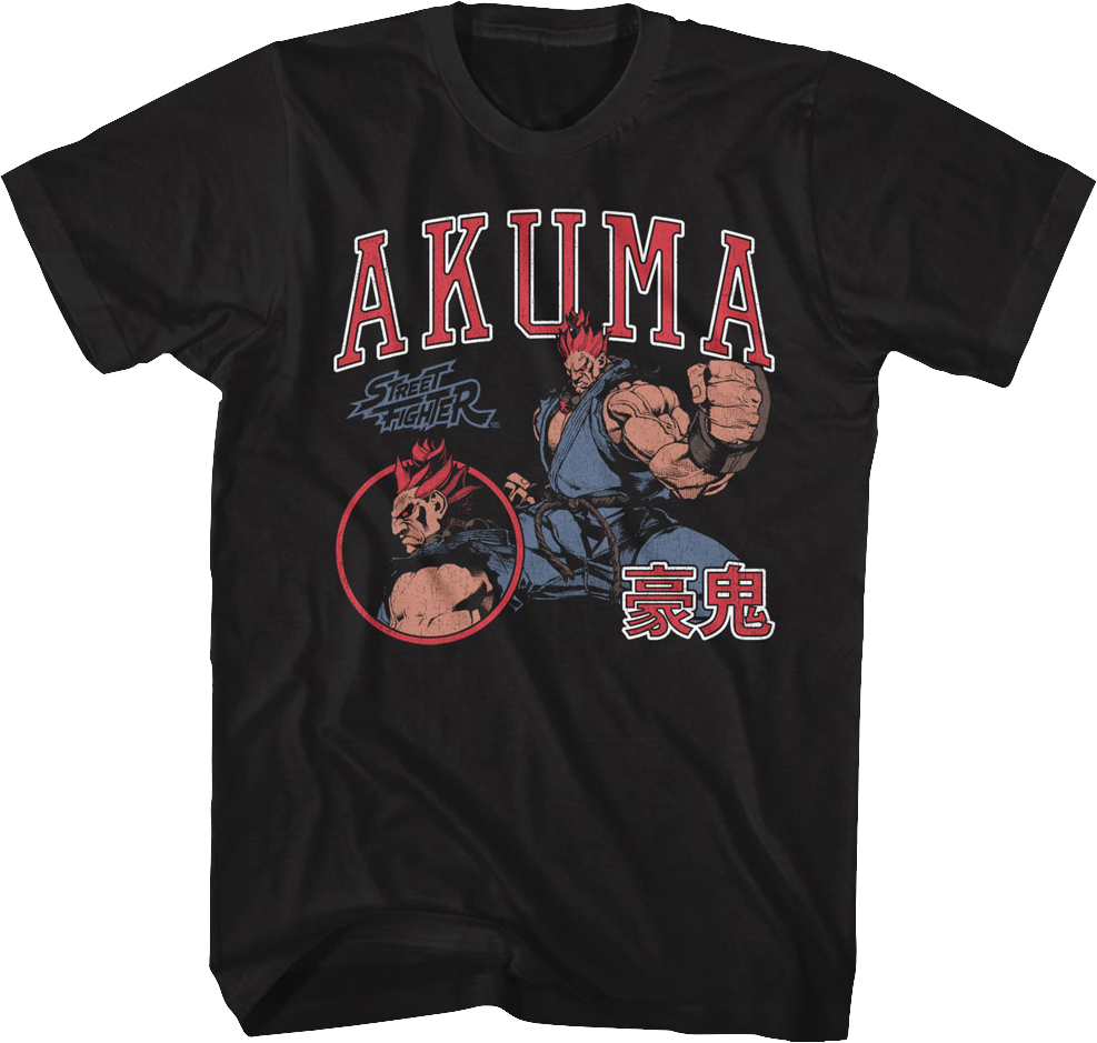 Akuma Varsity Collage Street Fighter T-Shirt