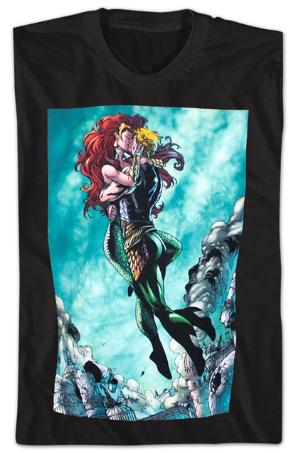 Aquaman and Mera Kissing DC Comics T-Shirt