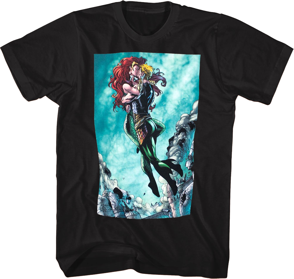 Aquaman and Mera Kissing DC Comics T-Shirt