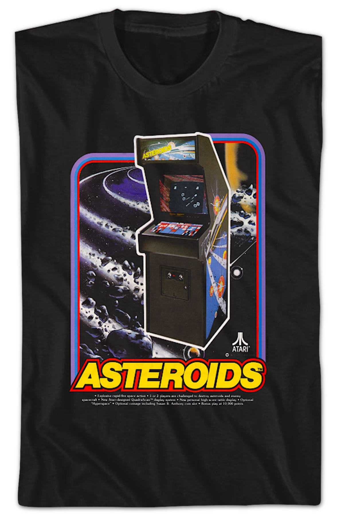 Asteroids Arcade Cabinet Atari T-Shirt