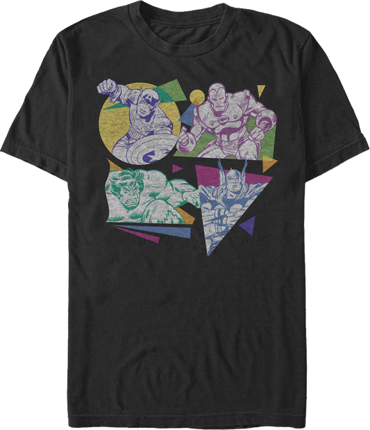 Avengers Retro Shapes Marvel Comics T-Shirt