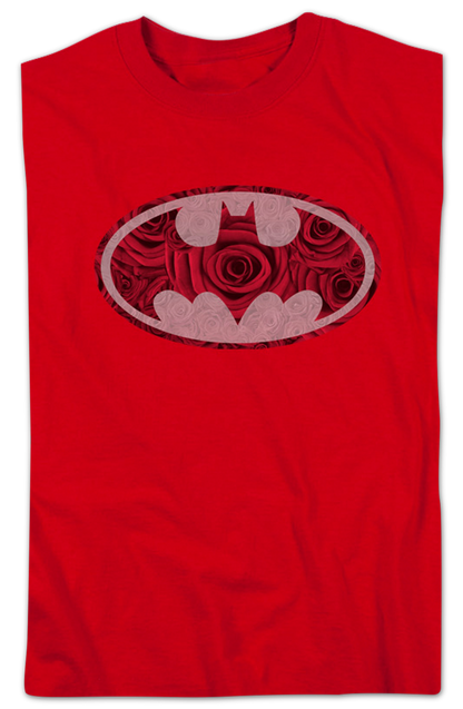 Batman Red Rose Logo DC Comics T-Shirt