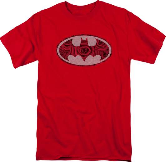 Batman Red Rose Logo DC Comics T-Shirt