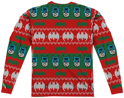 Batman Ugly Christmas Faux Sweater Long Sleeve Tee