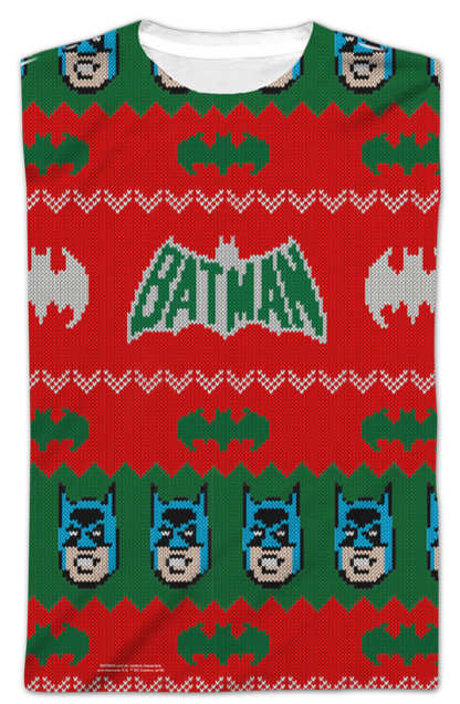 Batman Ugly Christmas Faux Sweater Long Sleeve Tee