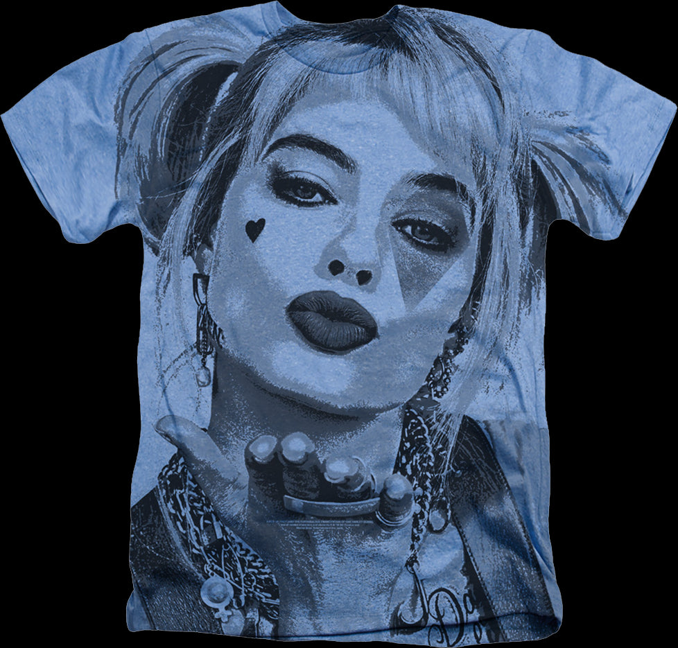 Big Print Harley Quinn Birds Of Prey T-Shirt