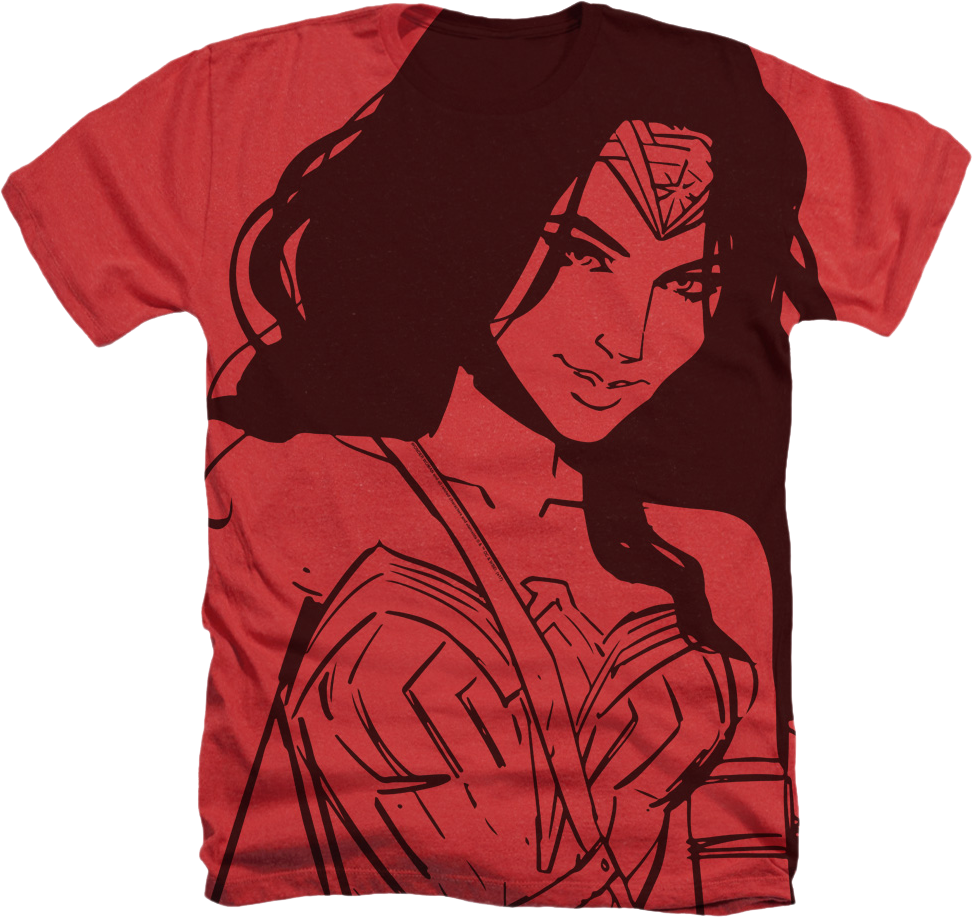 Big Print Wonder Woman T-Shirt