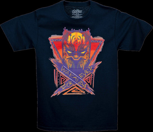 Black Panther Wakanda Forever Sunset Marvel Comics T-Shirt