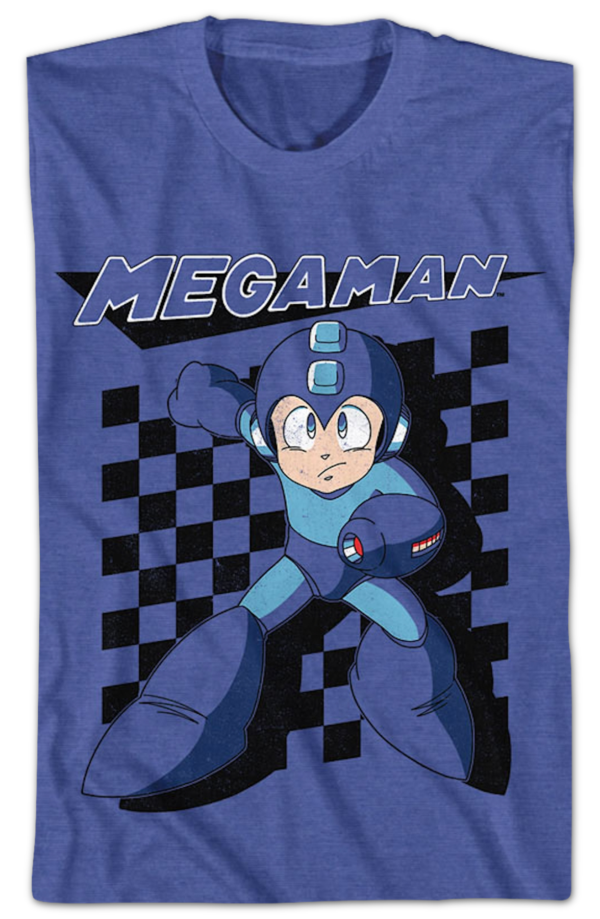 Blue Bomber Checkerboard Mega Man T-Shirt