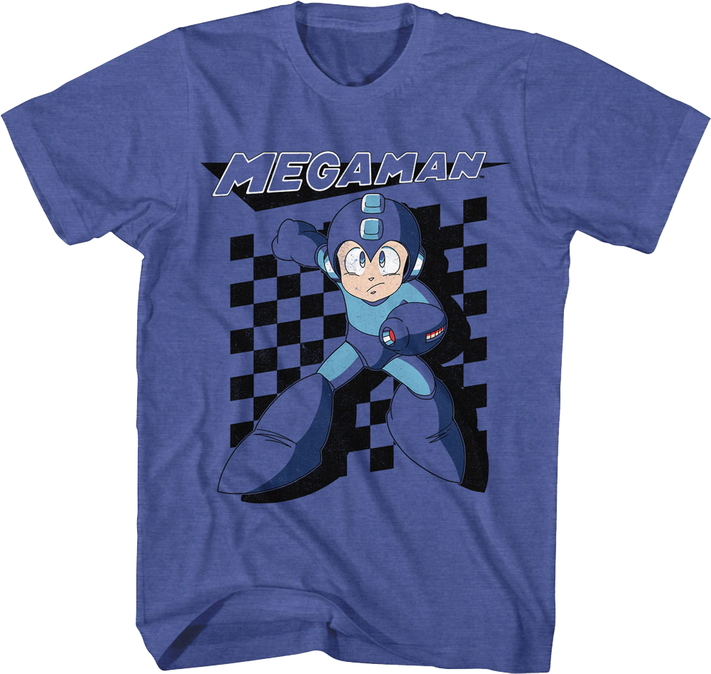 Blue Bomber Checkerboard Mega Man T-Shirt