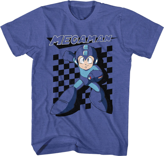 Blue Bomber Checkerboard Mega Man T-Shirt