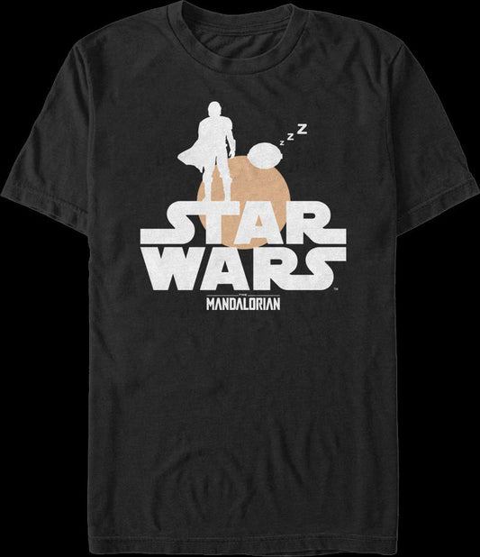 Bounty Hunter And Child Silhouettes Star Wars The Mandalorian T-Shirt
