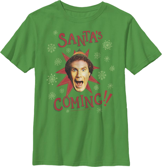 Boys Youth Santa's Coming Elf Shirt