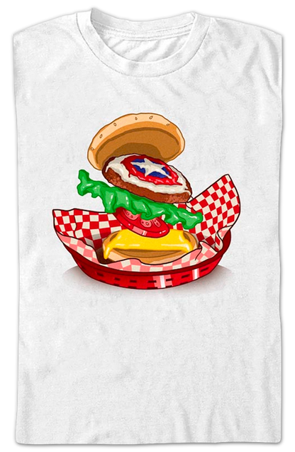 Captain America Burger Marvel Comics T-Shirt