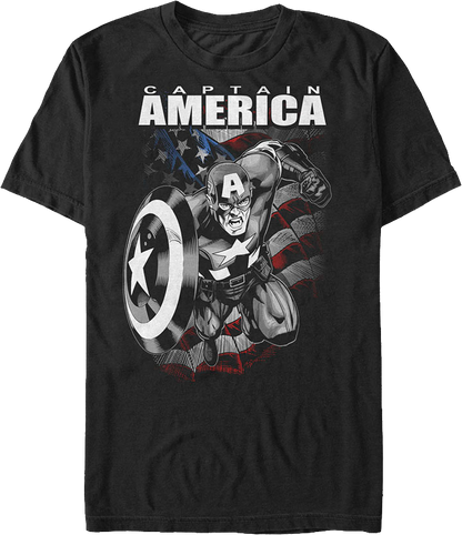 Captain America Flag T-Shirt