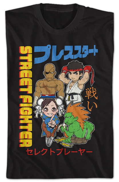 Chibi Characters Collage Street Fighter T-Shirt