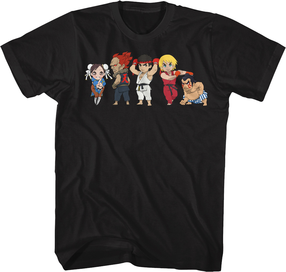 Chibi Characters Poses Street Fighter T-Shirt