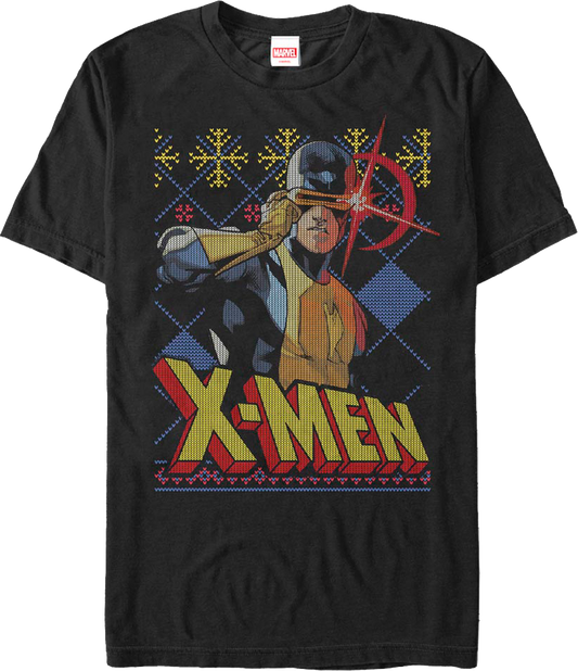 Cyclops Faux Ugly X-Men Christmas Sweater Marvel Comics T-Shirt