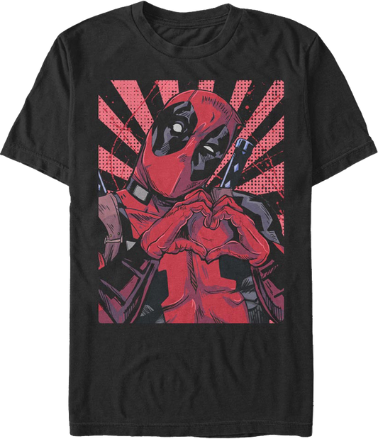 Deadpool Heart Hands Marvel Comics T-Shirt