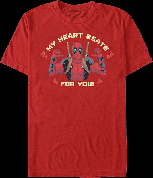 Deadpool My Heart Beats For You Marvel Comics T-Shirt