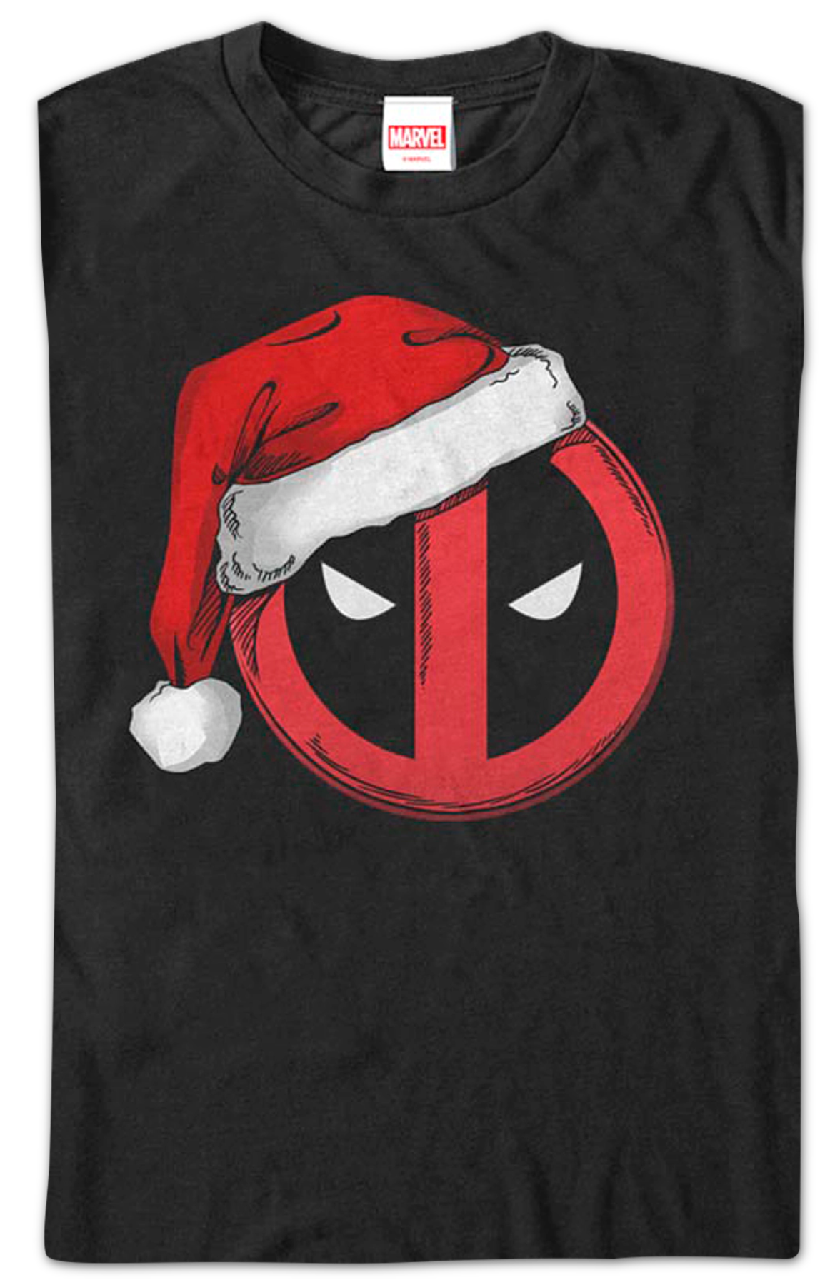 Deadpool Santa Claus Hat Marvel Comics T-Shirt