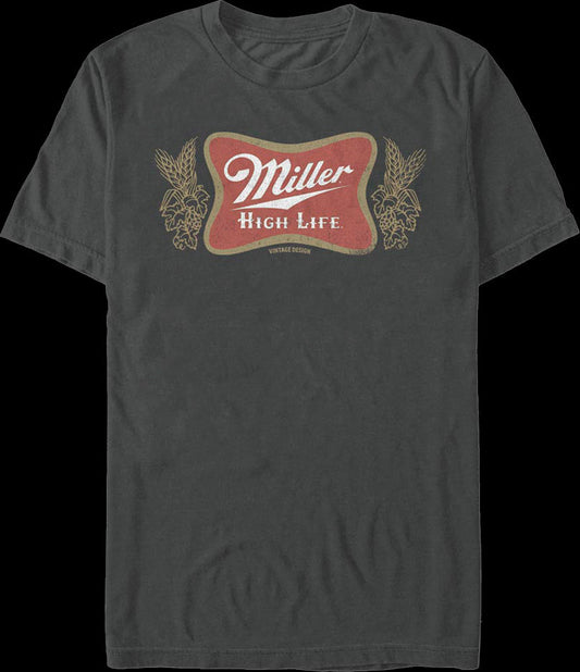 Distressed Charcoal Logo Miller High Life T-Shirt