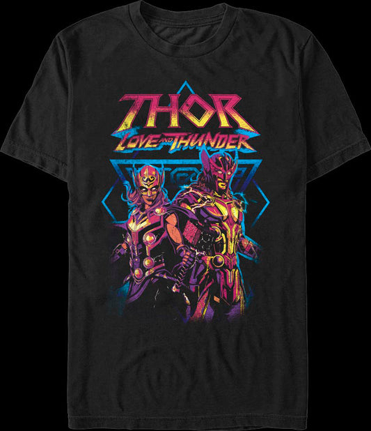 Distressed Duo Thor Love And Thunder Marvel Comics T-Shirt