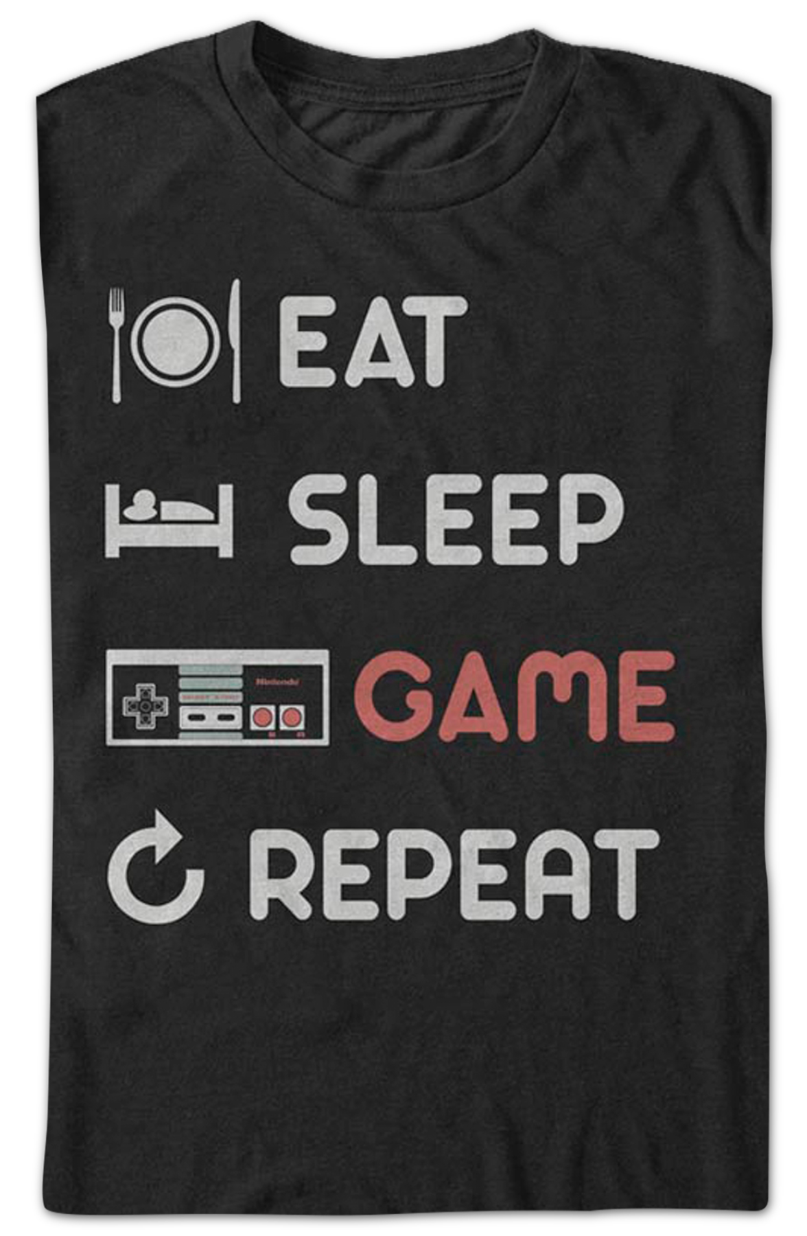 Eat Sleep Game Repeat Nintendo T-Shirt