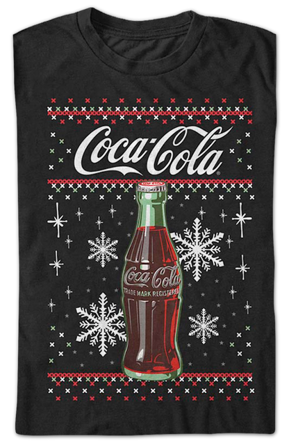 Faux Ugly Christmas Sweater Coca-Cola T-Shirt