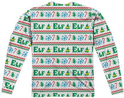 Faux Ugly Sweater Buddy the Elf Long Sleeve Tee