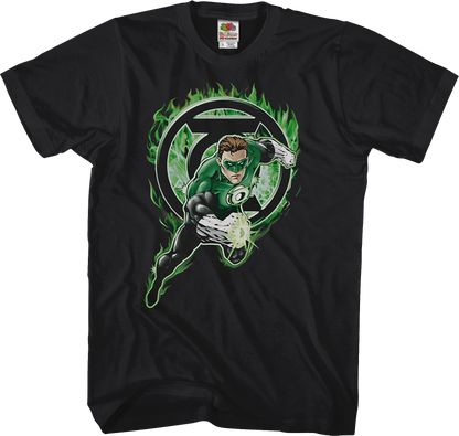 Flaming Logo Green Lantern T-Shirt