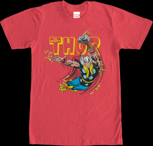 Flying God of Thunder Thor T-Shirt