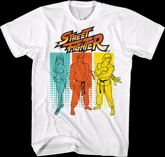 Halftone Rectangles Street Fighter T-Shirt