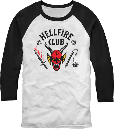 Hellfire Club Stranger Things Raglan Baseball Shirt