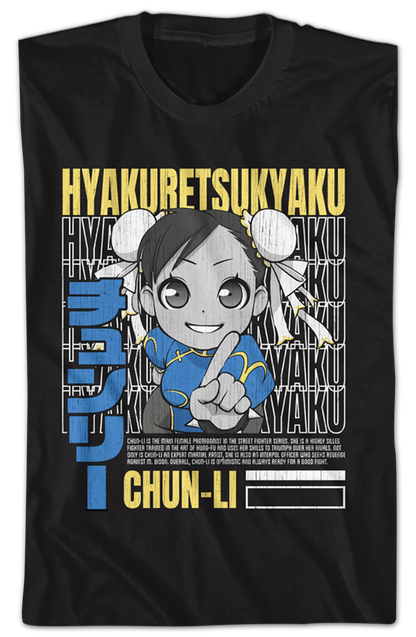 Hyakuretsukyaku Chun-Li Street Fighter T-Shirt