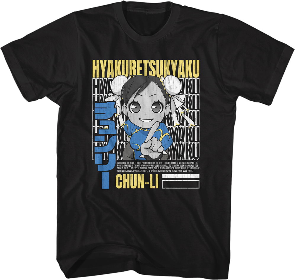 Hyakuretsukyaku Chun-Li Street Fighter T-Shirt