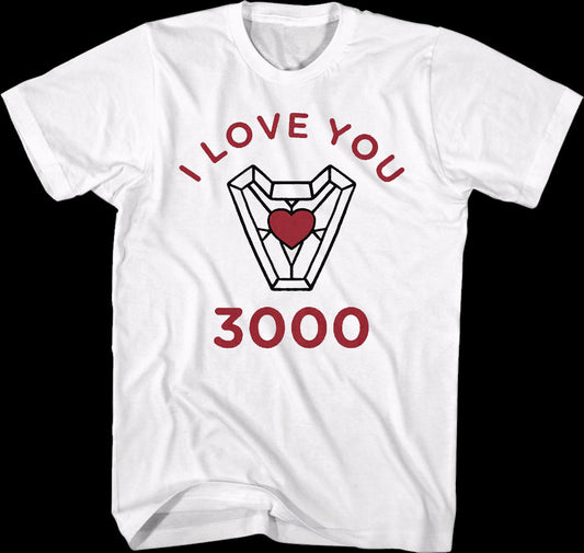 I Love You 3000 Iron Man Heart Marvel Comics T-Shirt