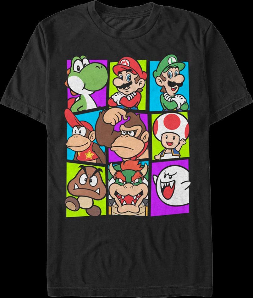 Iconic Character Blocks Super Mario Bros. T-Shirt