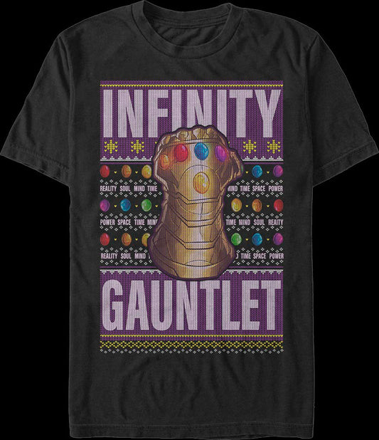 Infinity Gauntlet Faux Ugly Sweater Marvel Comics Christmas T-Shirt