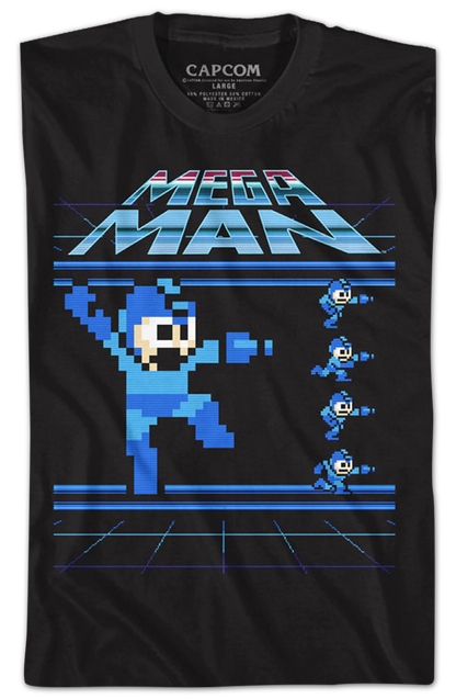 Jumping and Running Mega Man T-Shirt