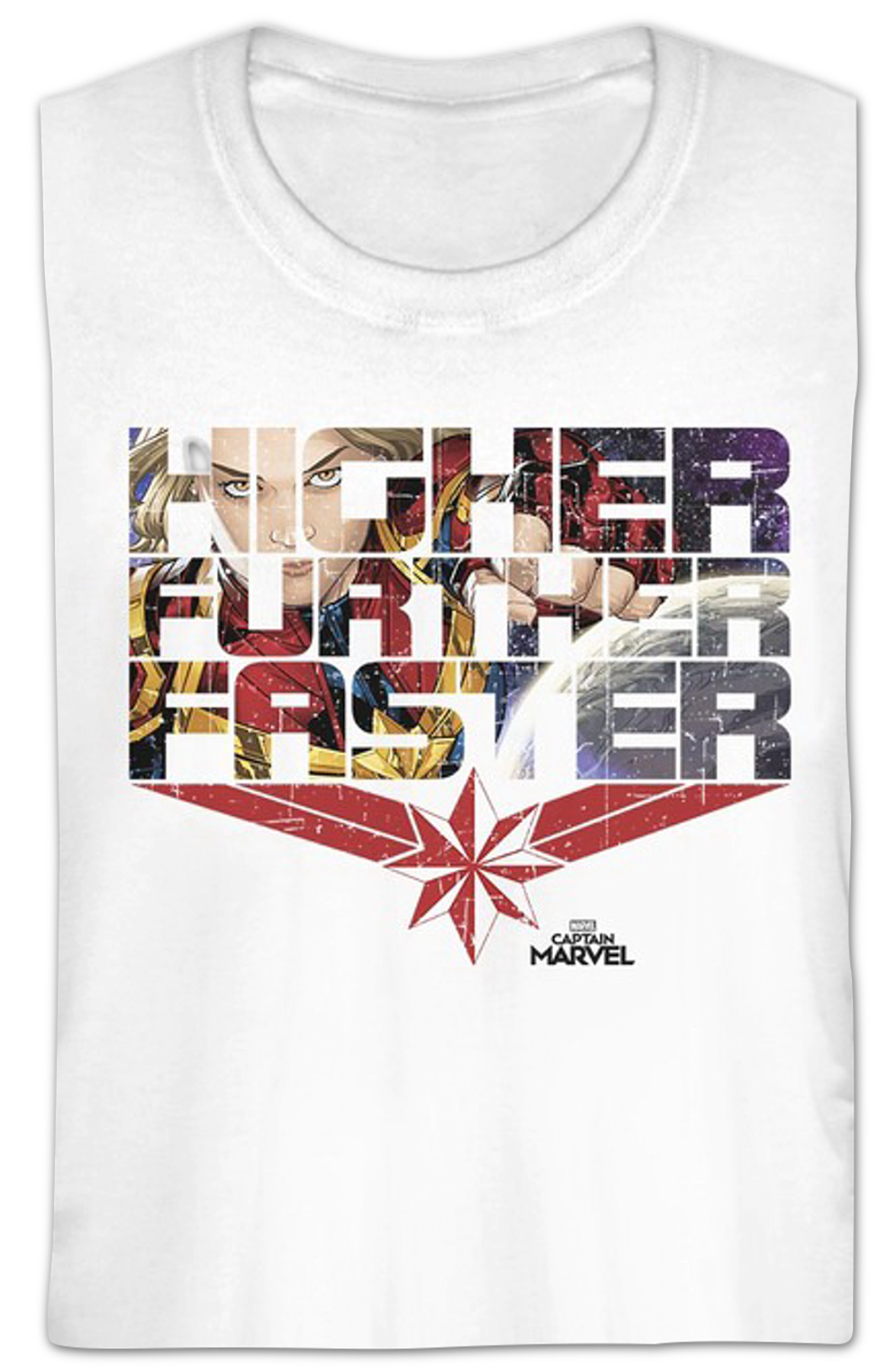 Ladies Higher Further Faster Captain Marvel Shirt