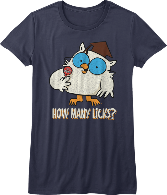 Womens Mr. Owl How Many Licks Tootsie Pop Shirt
