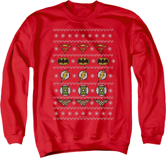 Justice League Ugly Faux Knit DC Comics Sweatshirt