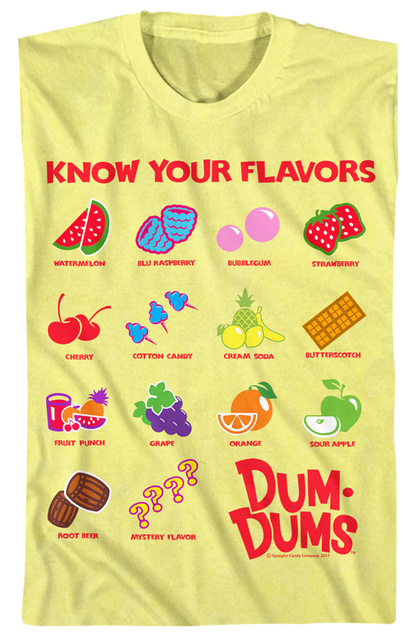 Know Your Flavors Dum-Dums T-Shirt