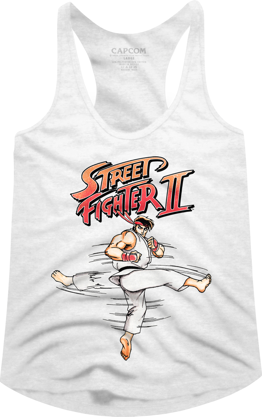 Ladies Ryu Hurricane Kick Street Fighter Racerback Tank Top