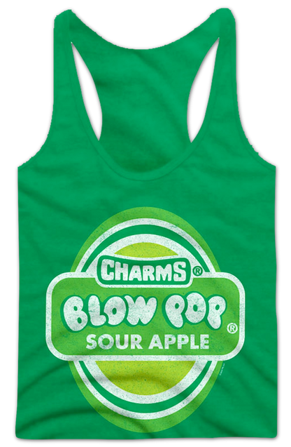 Ladies Sour Apple Blow Pop Racerback Tank Top